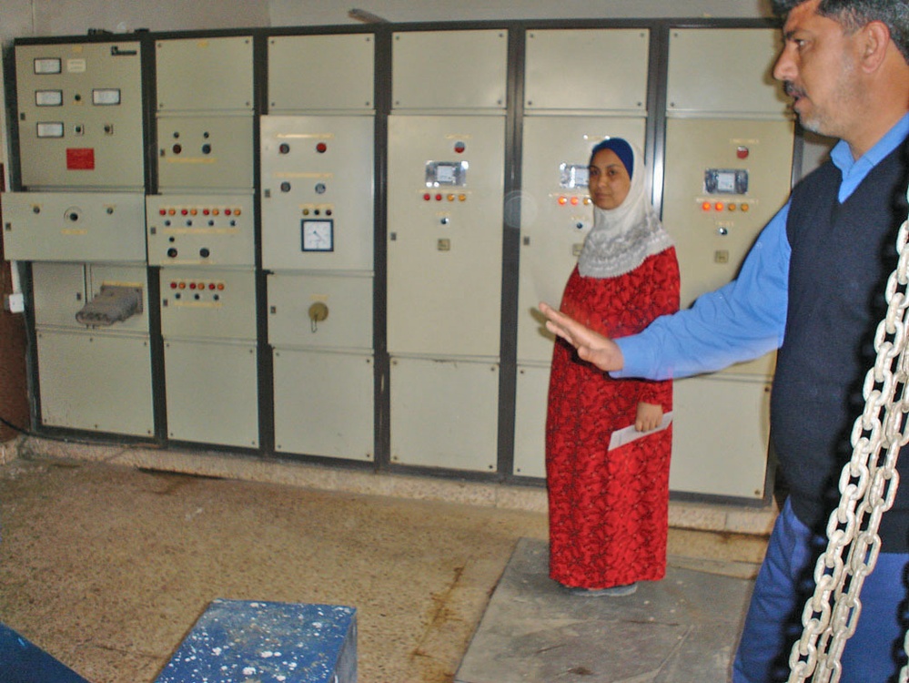 Employees at Sadr City sewer pump station 15