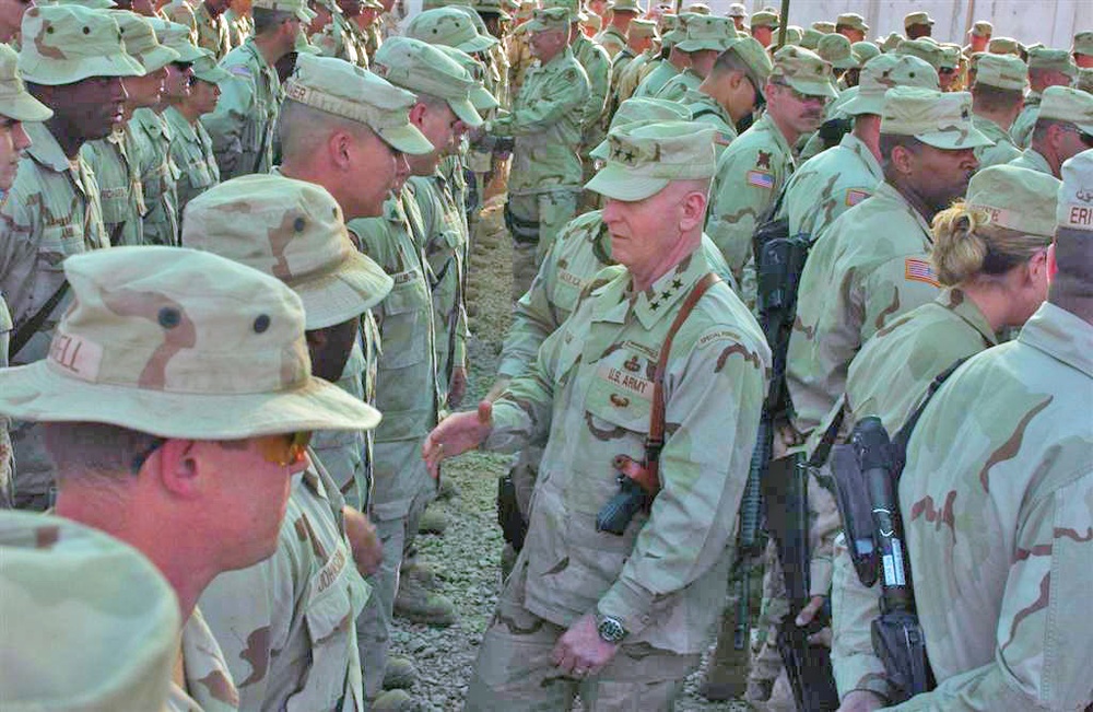 Lt. Gen. Blum makes his way through the ranks