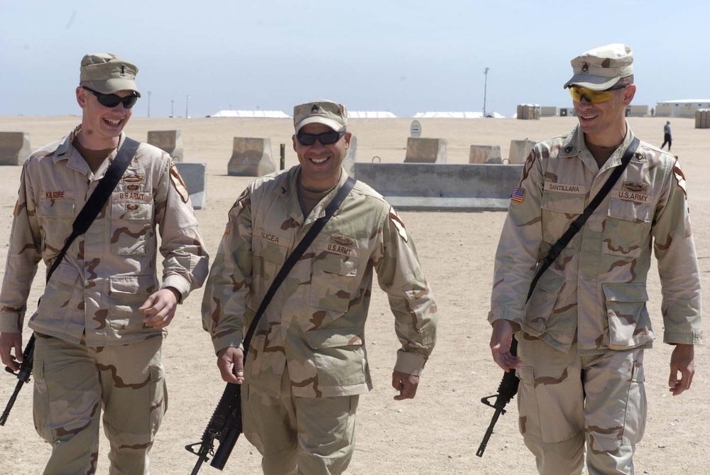 Sgt. Alicea shares a laugh with 1st. Lt. Kilgore