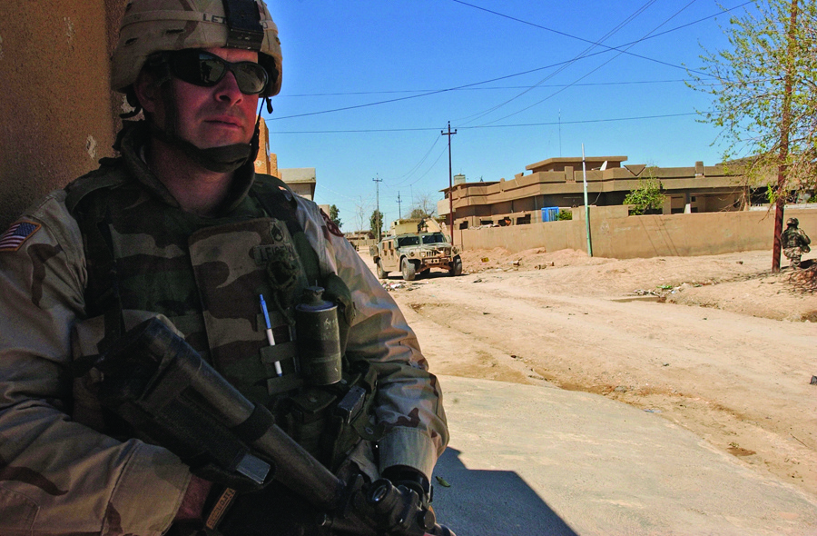 Staff Sgt. Eric Leistiko provides security