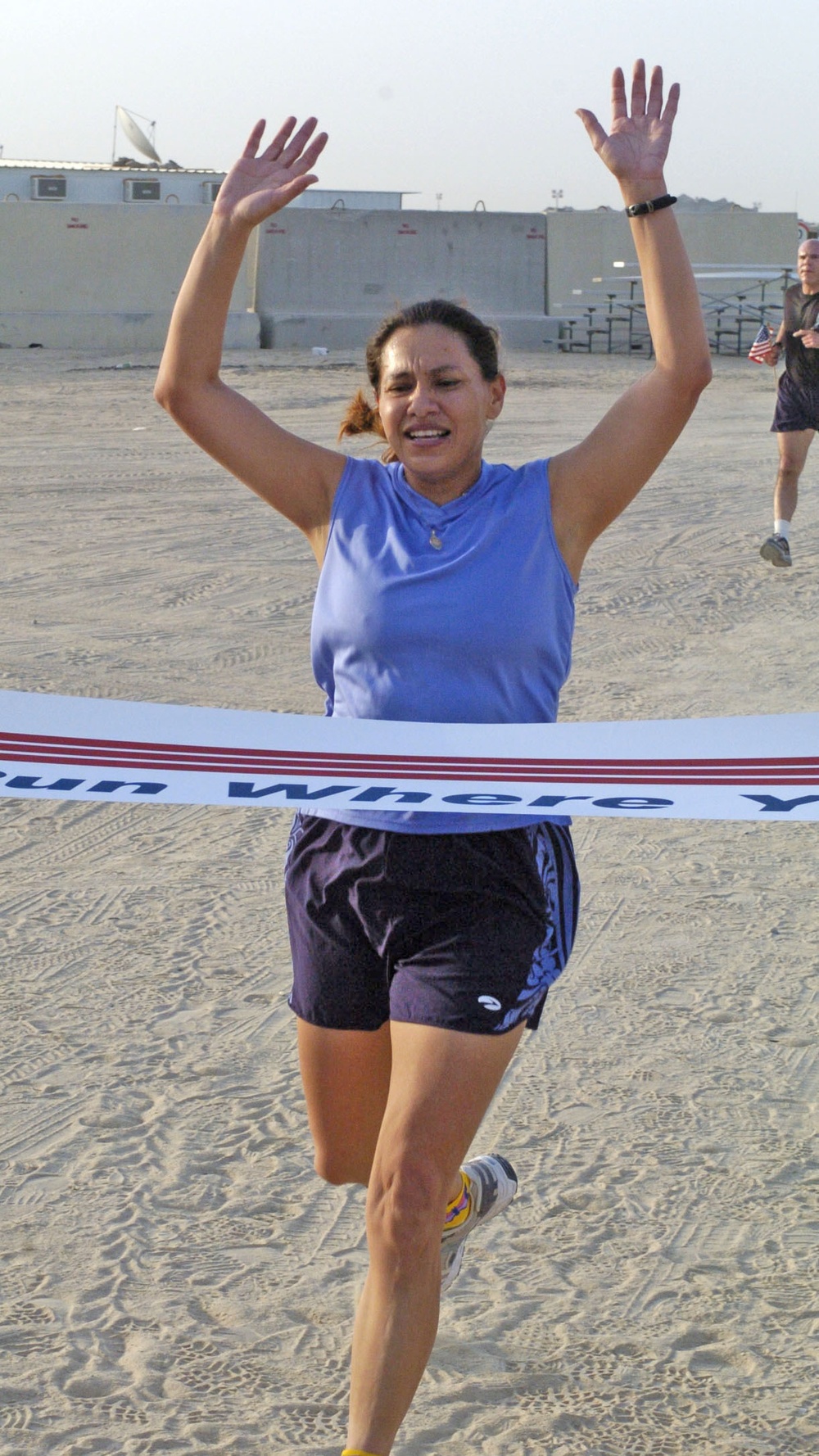 Sgt. Sonia Lewis celebrates her victory