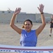 Sgt. Sonia Lewis celebrates her victory