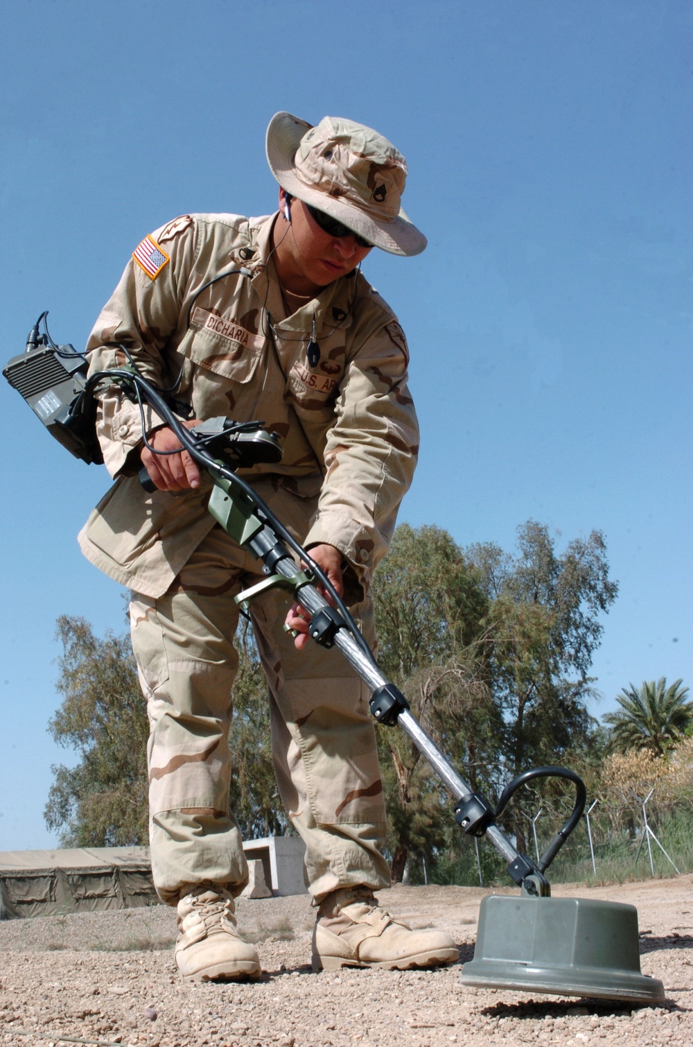 Staff Sgt. Tony DiCharia searches for dummy targets