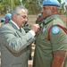 Ashraf Qazi pins on the United Nations Special Service Meda