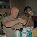 SFC Rick Weiss pours the first-ever batch of iced coffee