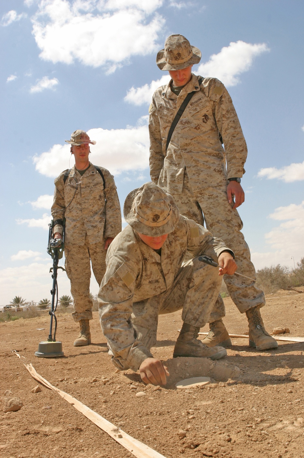 Sapper teams rehearses the detection and removal