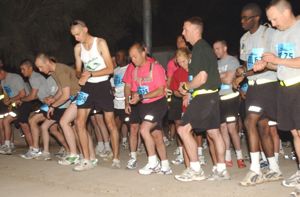 Troops run in race halfway around the world