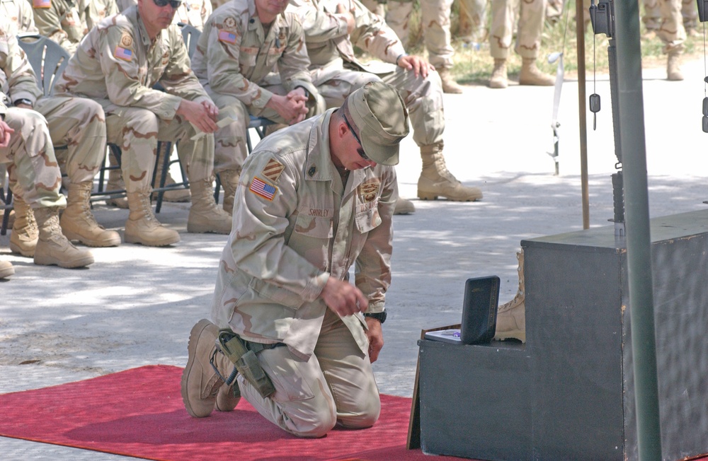 1st Sgt. Shirley says goodbye to his fallen Soldiers