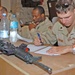 Spc. Jerome DeFrank takes a written exam