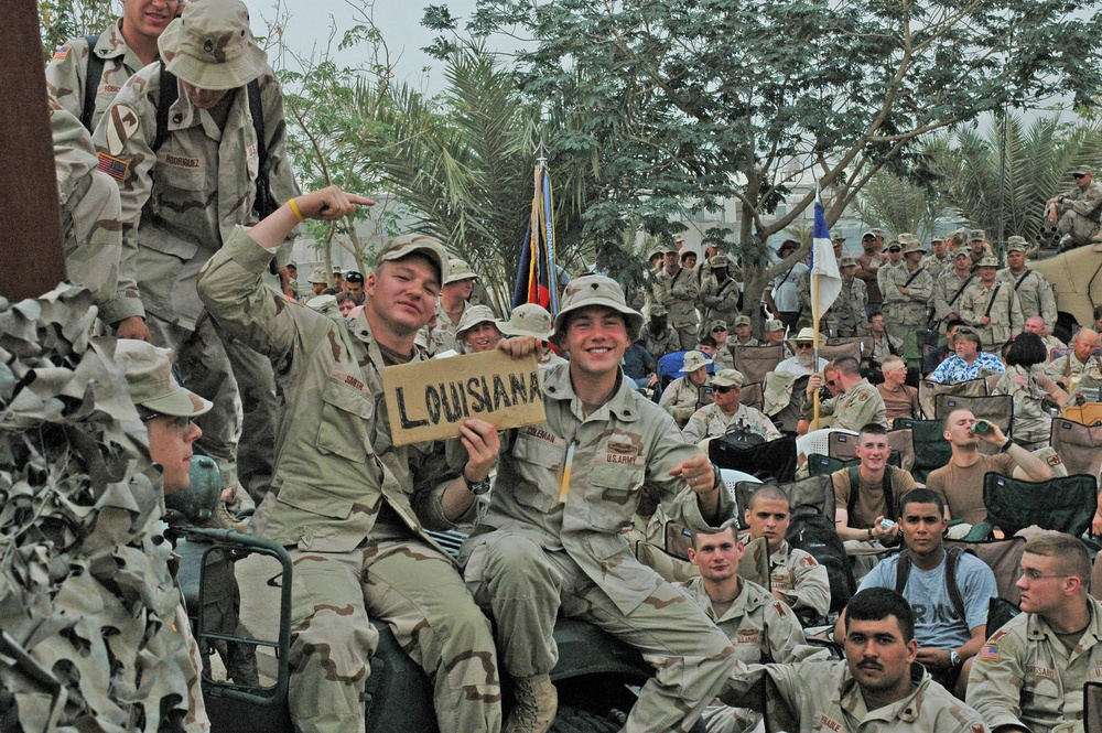 Spc. Smith and Spc. Coleman show their state pride