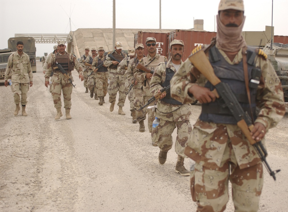 The IA Soldiers march to the start point