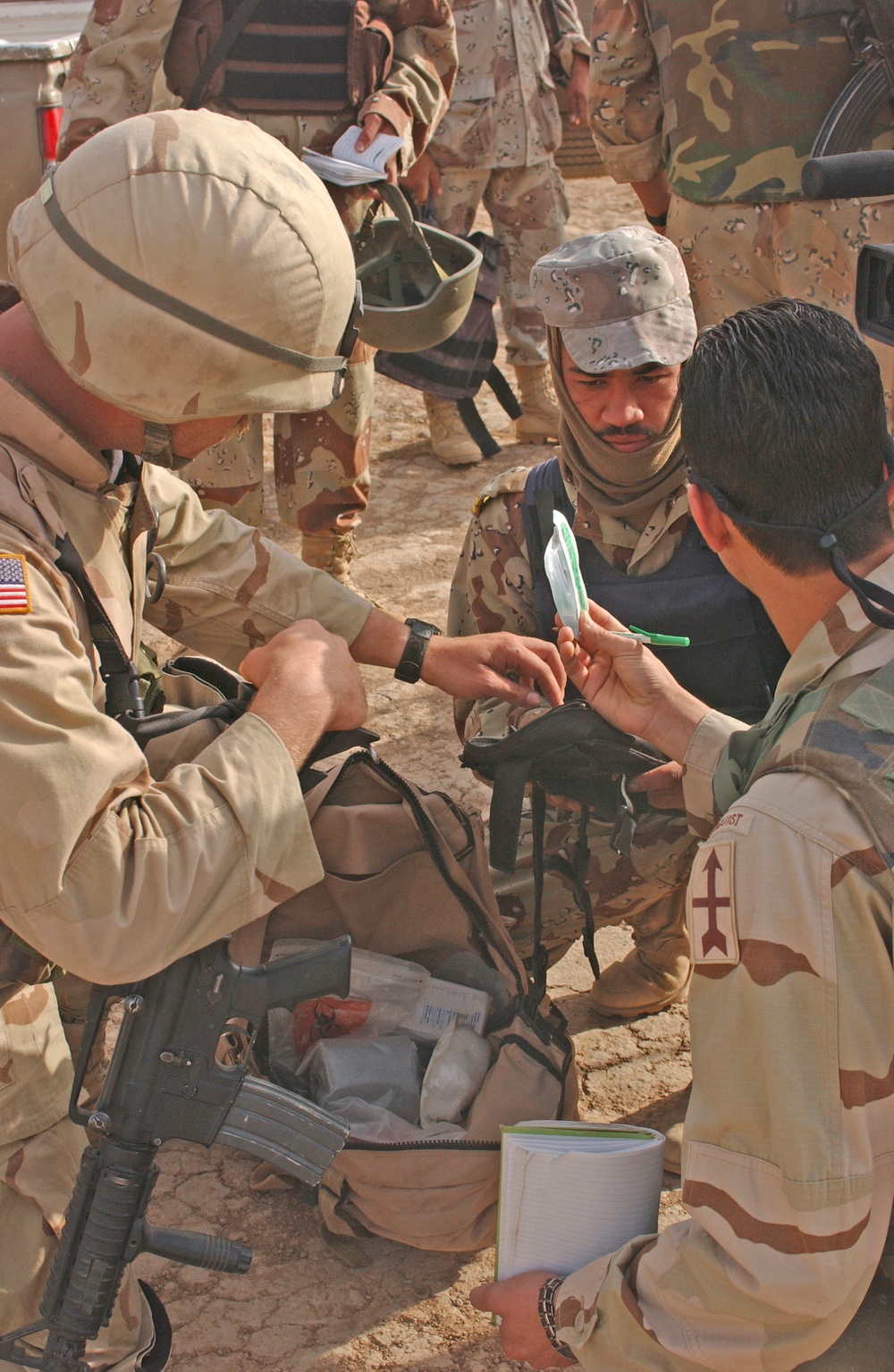 Spc. Scott Turk  conducts a pre-mission inspection