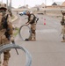 Soldiers set up a traffic control point in Tikrit