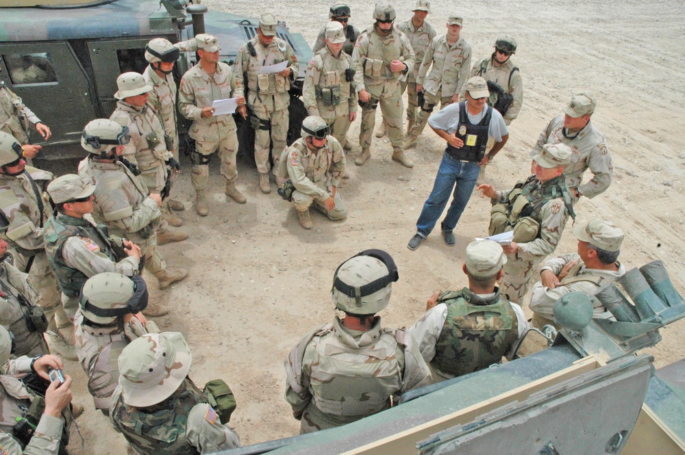 Maj. Andy T. Johnson conduct a safety brief