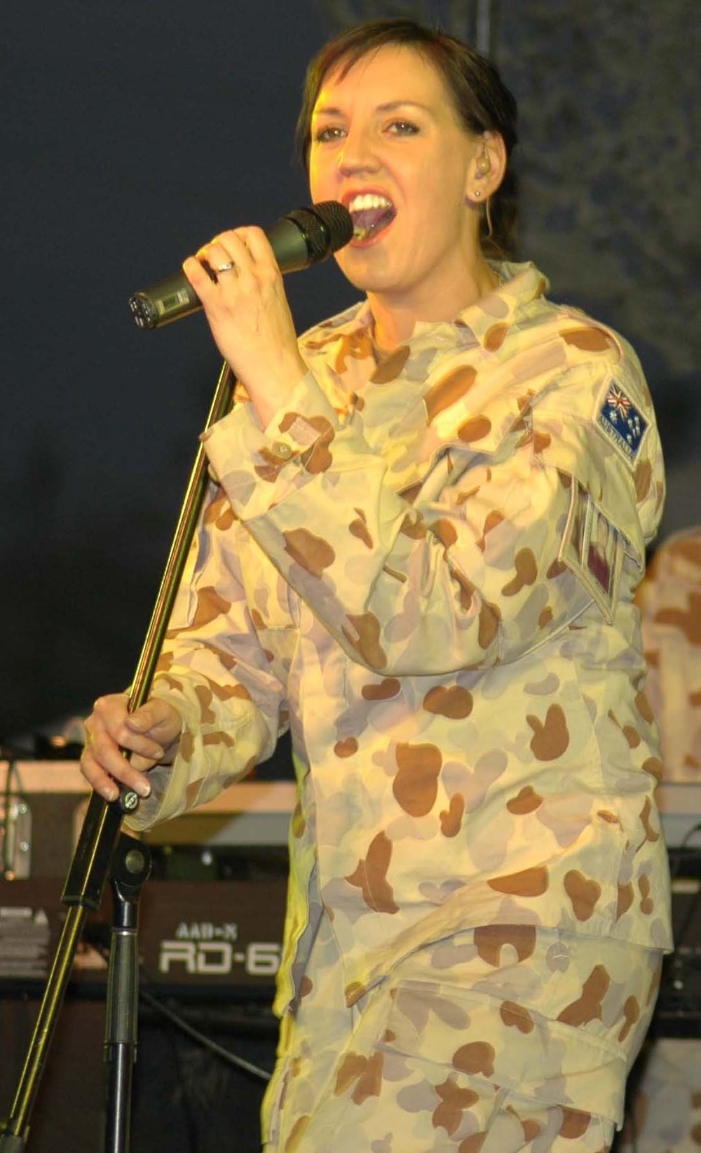 Lead singer Deb Cotton from the Australian Army Band