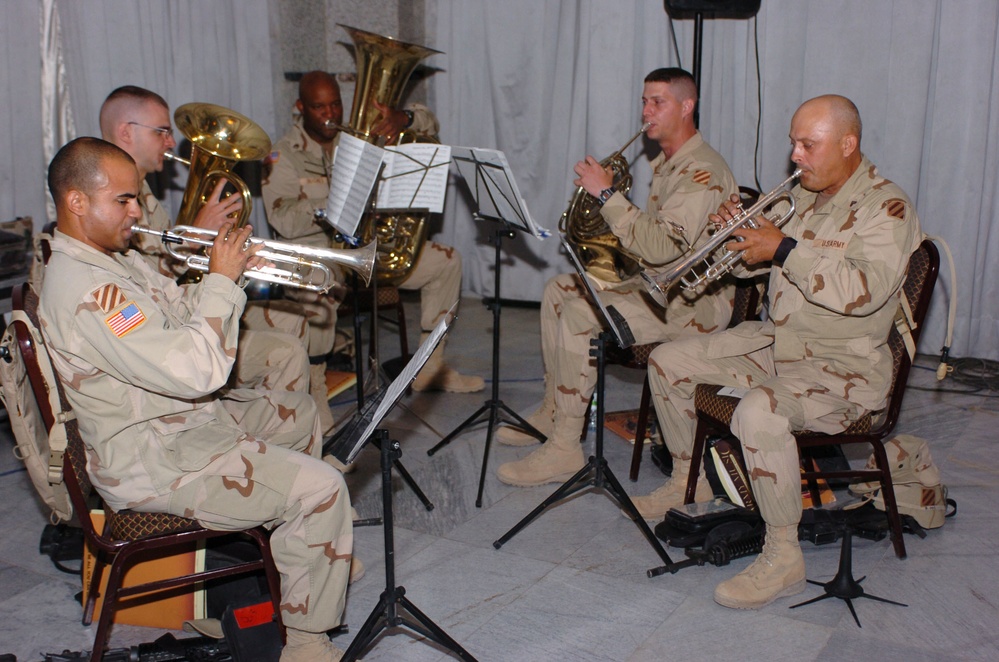 The brass ensemble played a number of patriotic songs