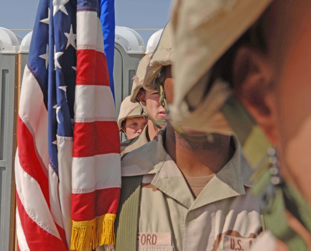 Combat Color Guard for the change of command