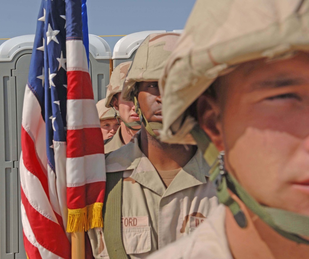 Combat Color Guard for the change of command