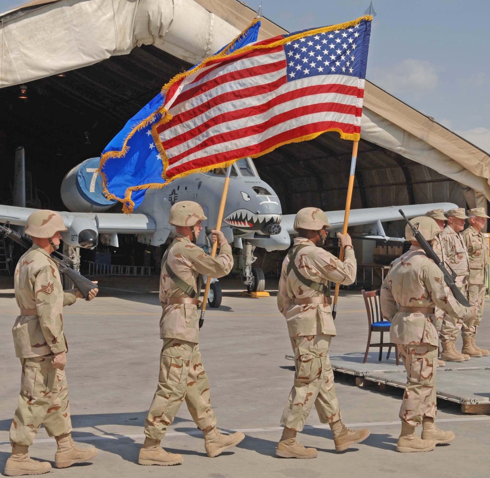 Combat Color Guard for the change of command