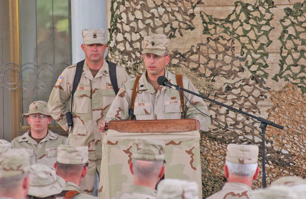 Lt. Col. Roth speaks during Sgt. Victor Cortez memorial service