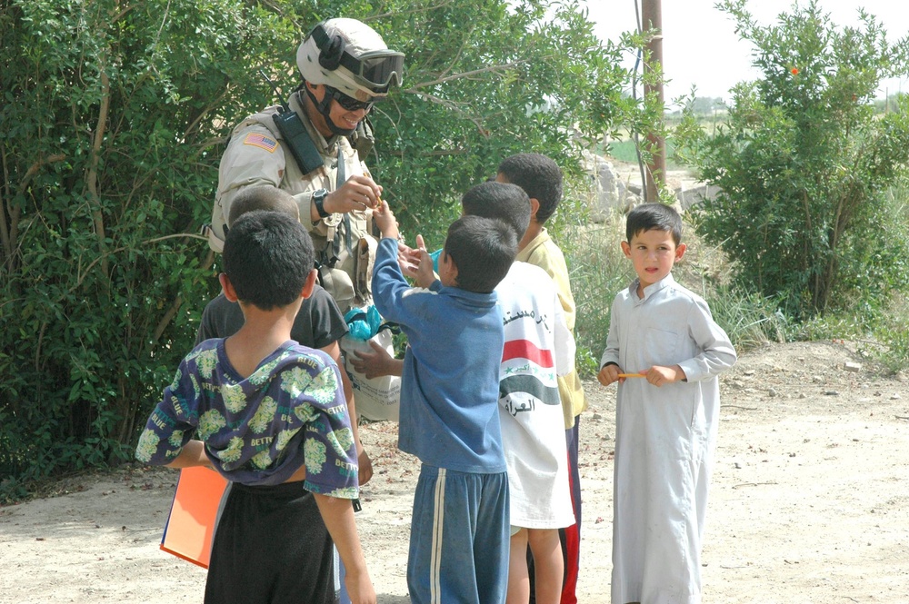 Handing Out School Supplies