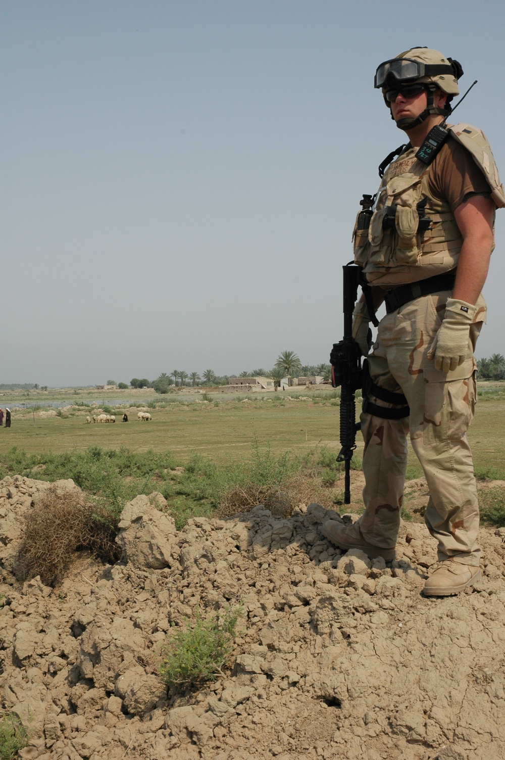 Conducting area of operation sweeps at FOB Iskandariya