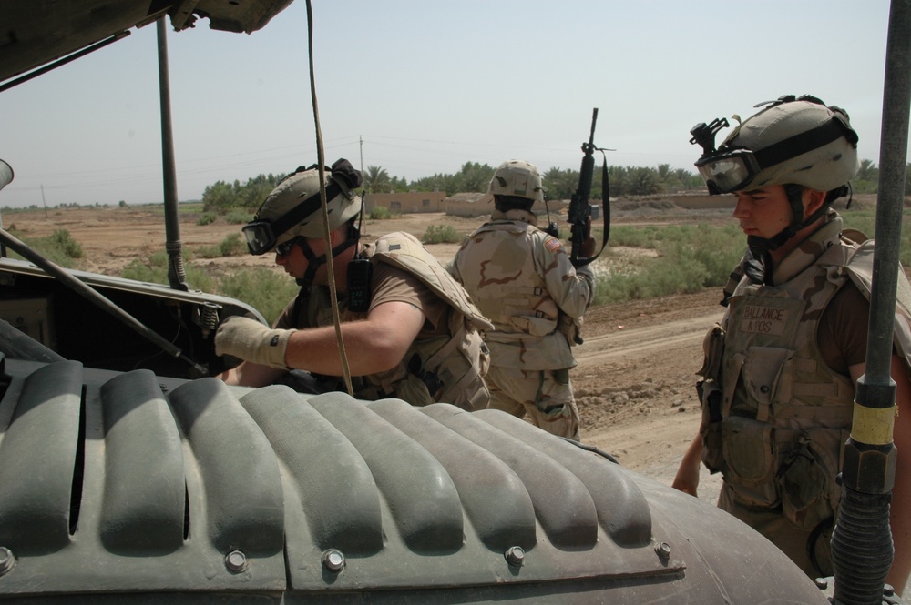 Conducting area of operation sweeps at FOB Iskandariya