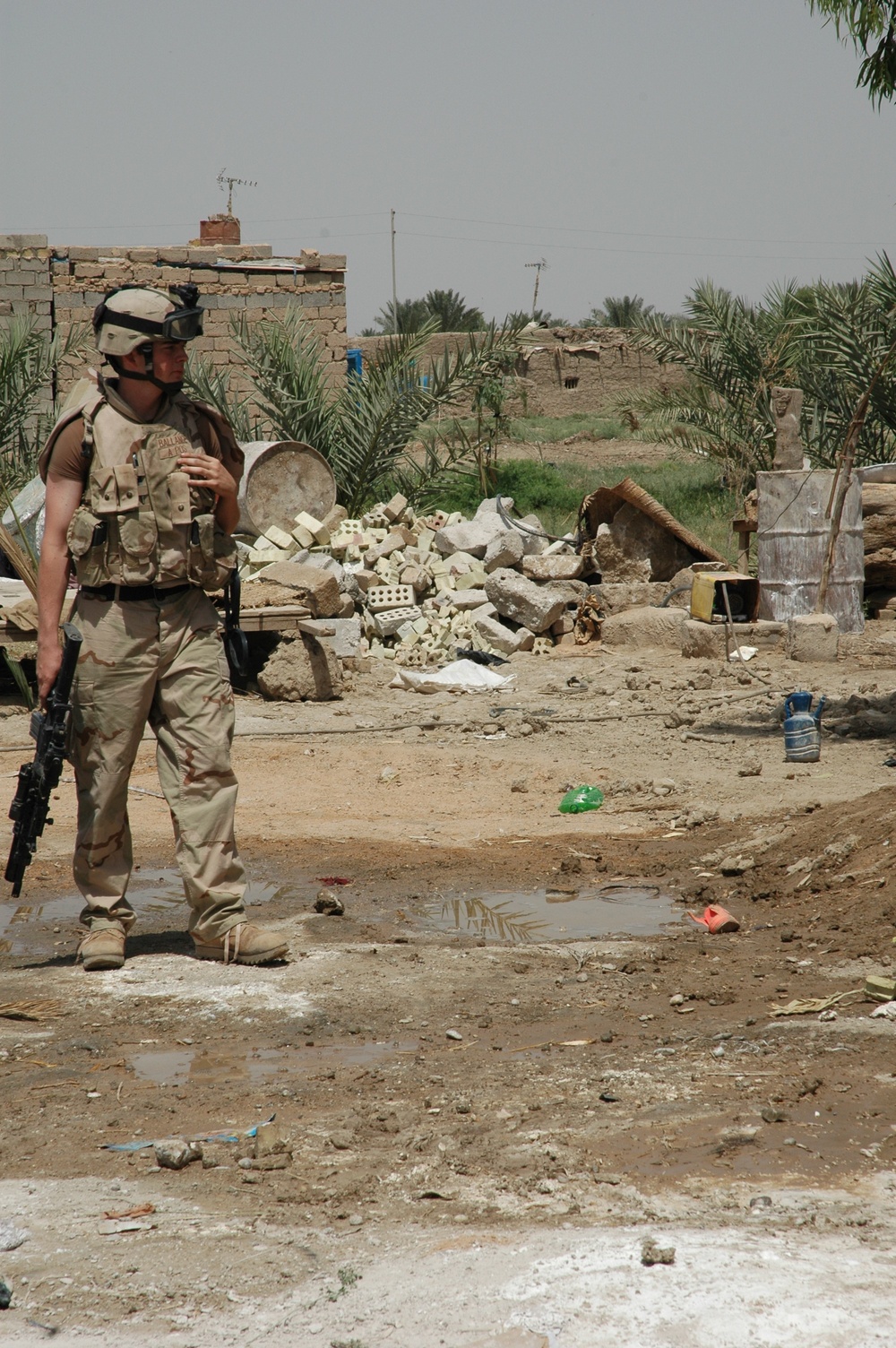 Conducting area of operation sweeps at FOB Iskandariya