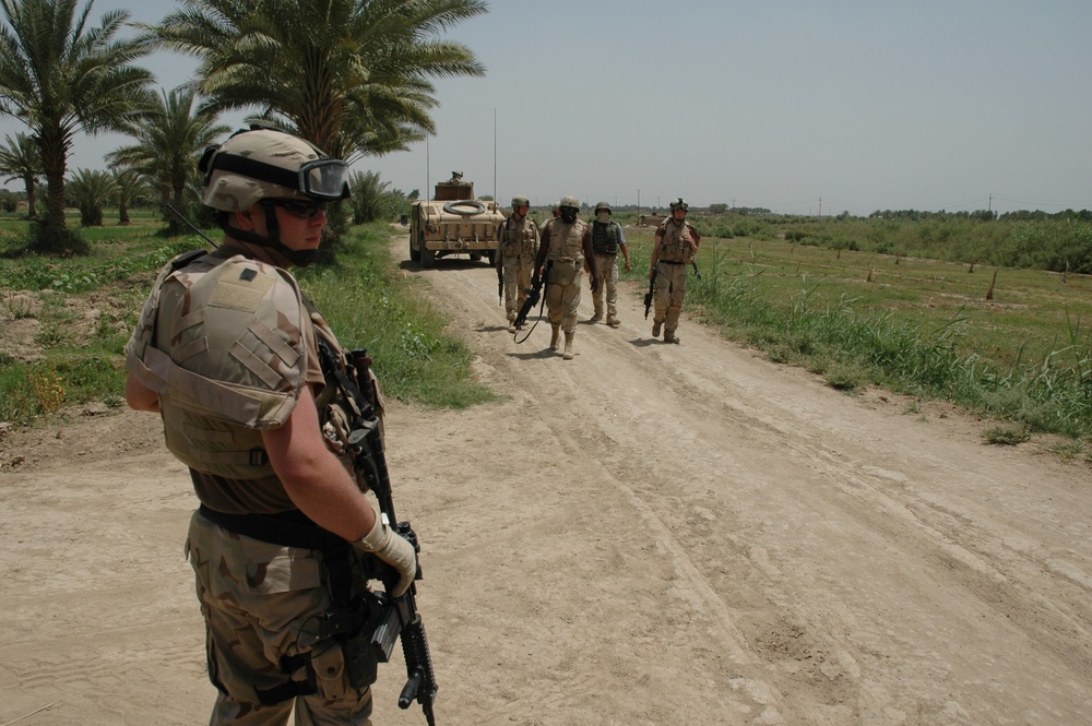 Conducting area of operation sweeps at FOB Iskandariya