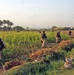 Soldiers patrol  into the early morning after an air assault rai