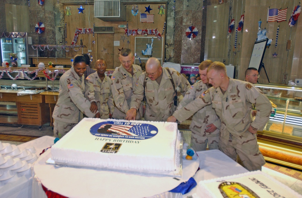 Army birthday cake cutting ceremony