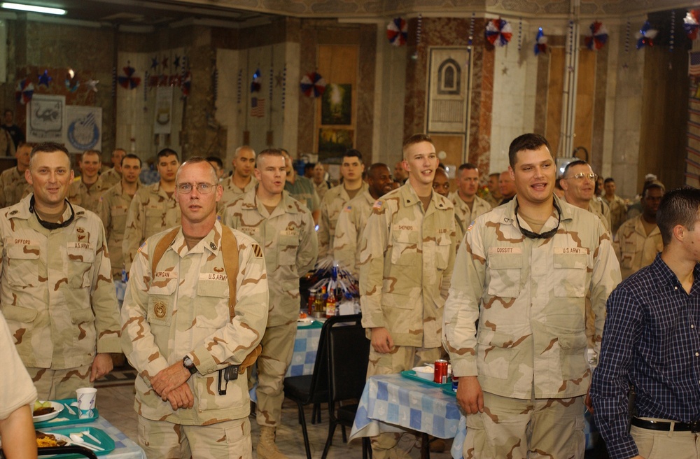 Army birthday cake cuttining ceremony