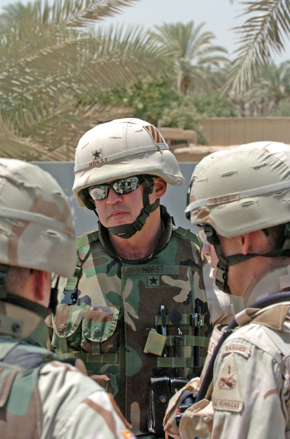 Brig. Gen. Karl Horst consults with officers