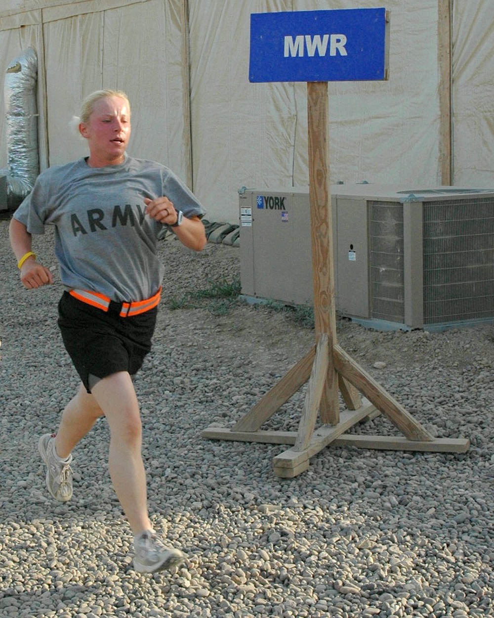 Female Soldier running