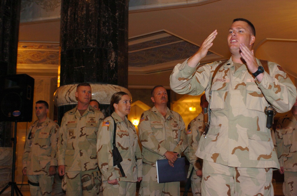 Lt. Col. Johnson conducts the Hard Corps Chorale choir