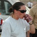 SSgt. Cheryl Migas enjoys an ice-cold nonalchoholic beer