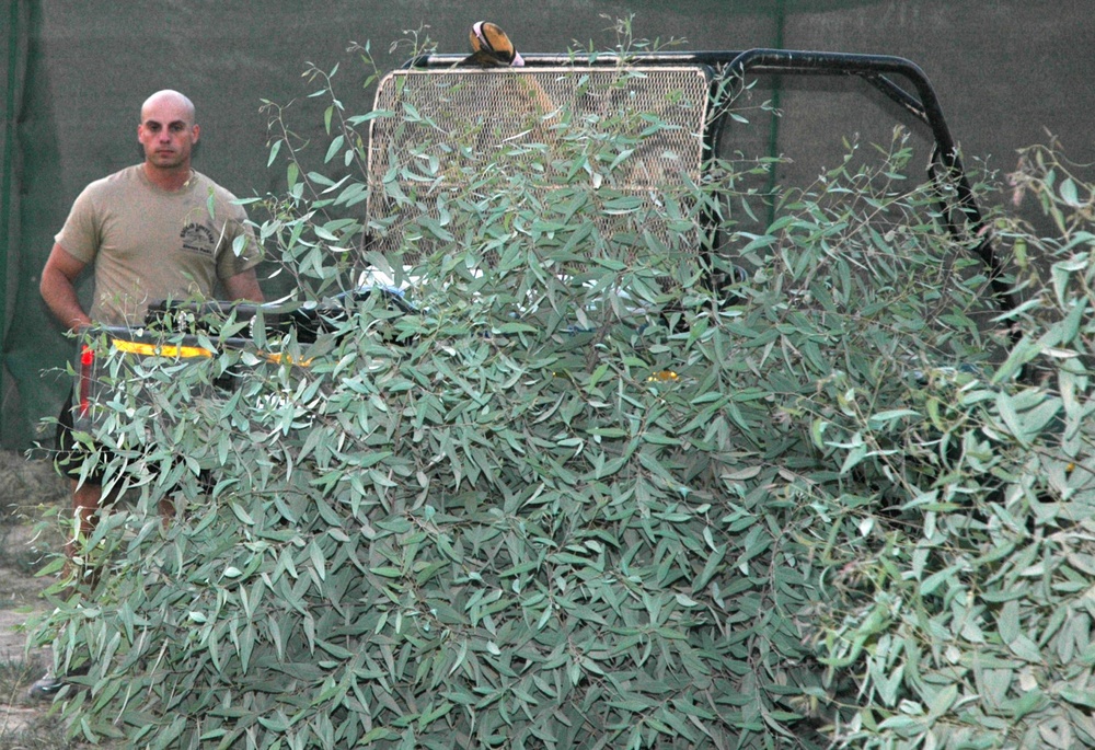 1st Lt. David Dixon lies in wait with the beverage truck