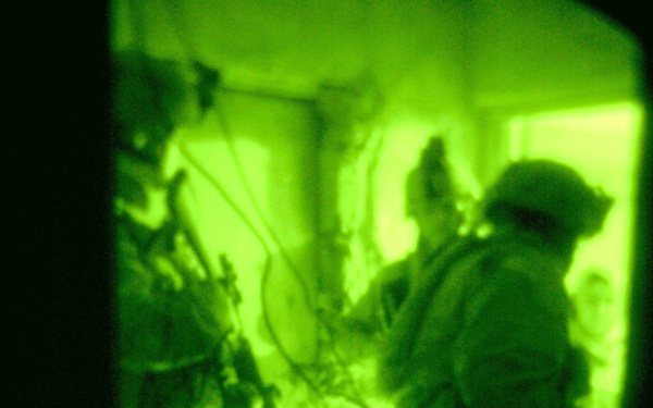 Soldiers conduct cordon and search for VBEID fabricators.