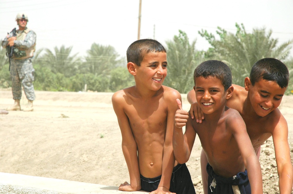 Children at water treatment plant