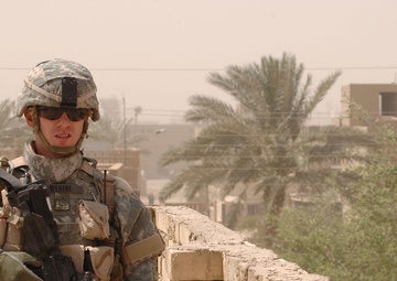 Staff Sgt. Jeremy A. Wenthe keeps an eye out