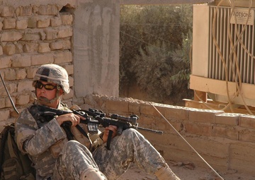 Pfc. Brannon L. Cope takes a much needed rest during a patrol