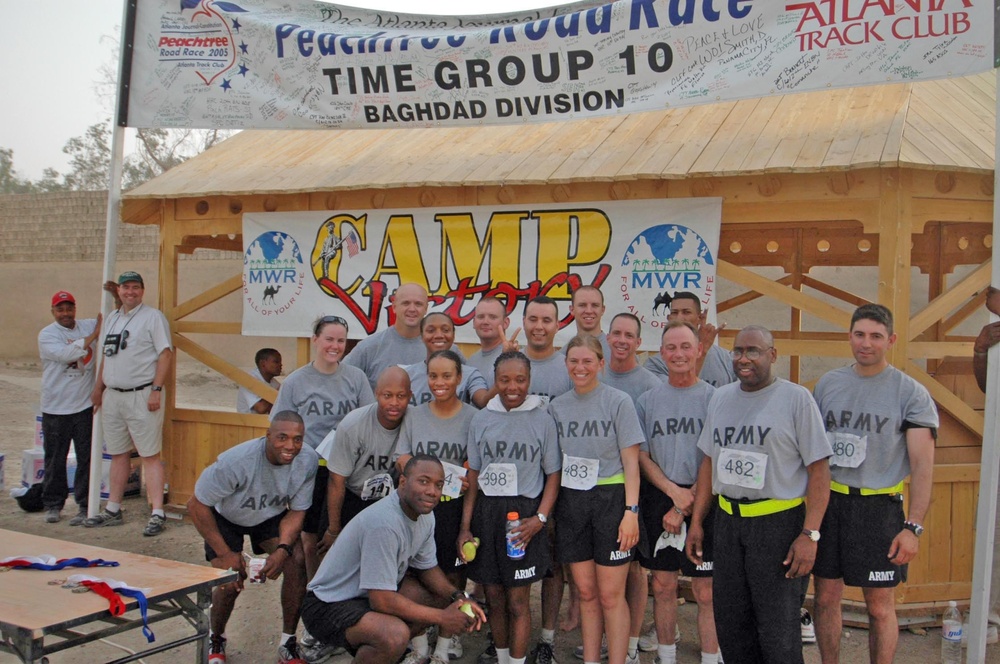 Members of the 48th BCT relax after the 10K race