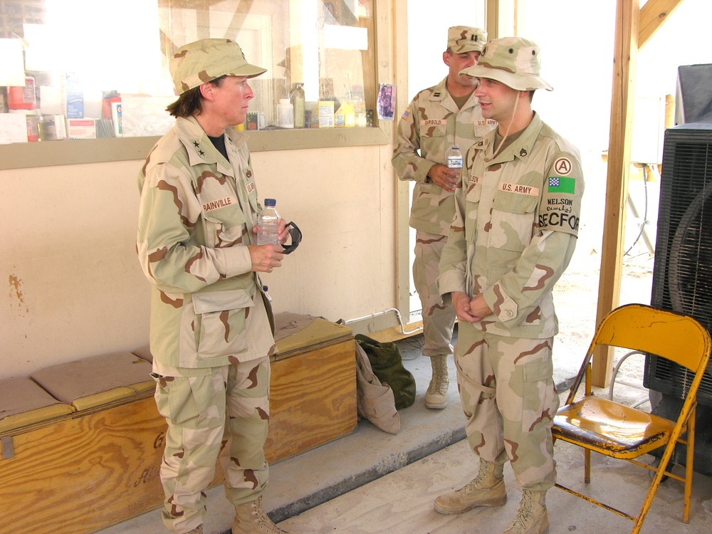 Major general Martha Rainville takes the time to listen to Soldi