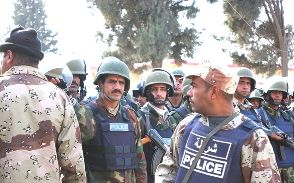 IP gather for a speech by the Iraqi Minister of the Interior