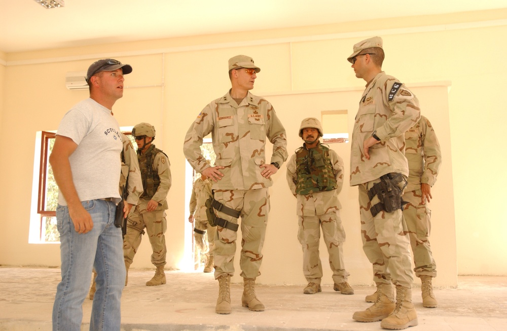 Maj. Gen. Rodriguez takes a tour of the facilities in Al Haman Alil