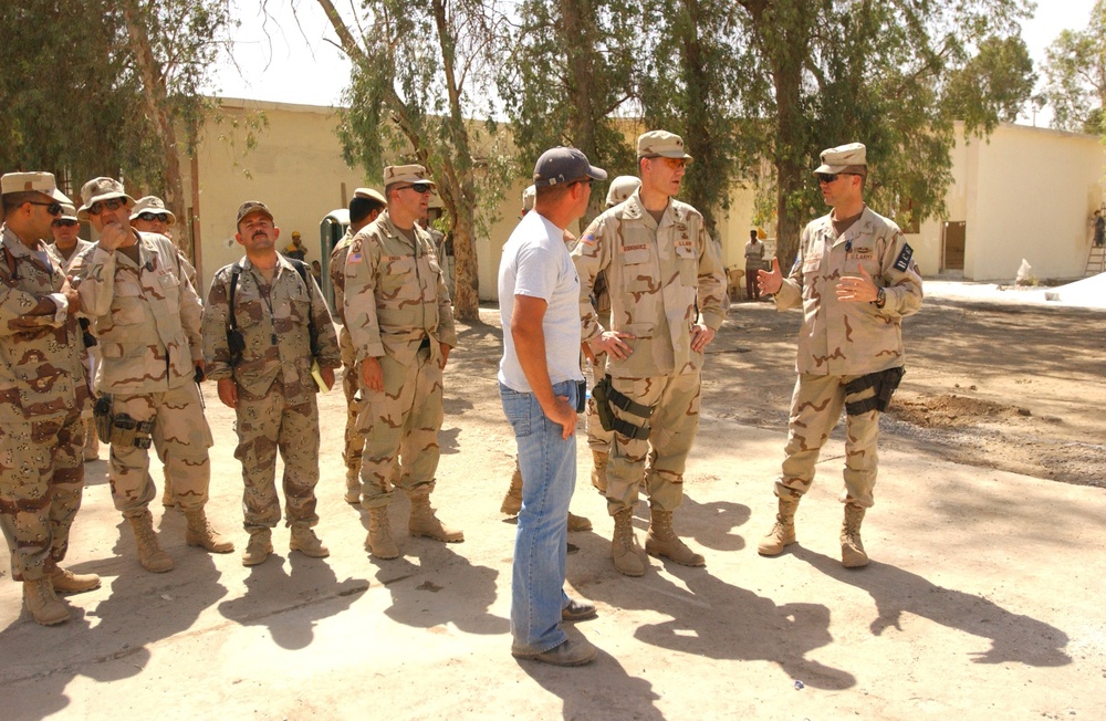 Maj. Gen. Rodriguez takes a tour of the facilities in Al Haman Alil