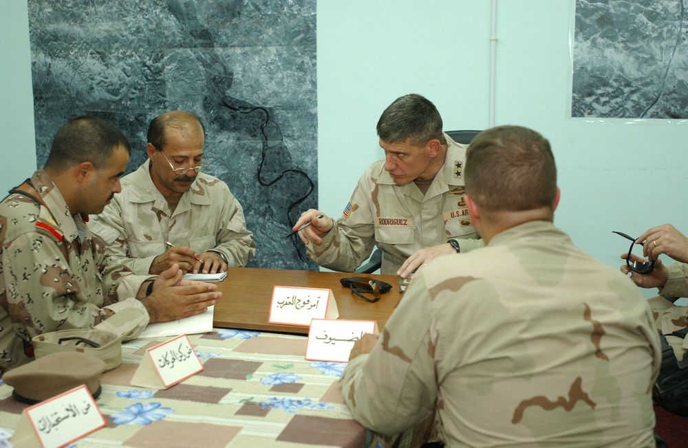 Maj. Gen. Rodriguez discusses the needs of the Iraqi troops