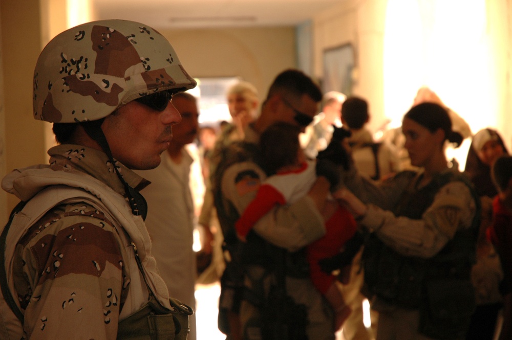 Iraqi Soldier Stands Guard