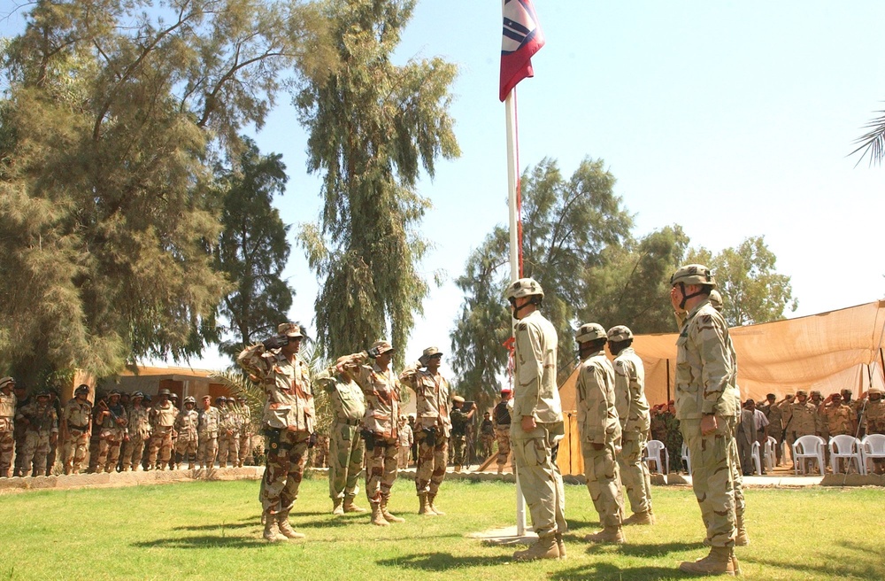 Solsiers render a final salute to the 42nd Infantry Division Colors