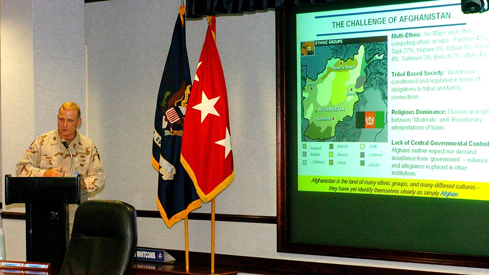 Col. Guys Sands-Pingot speaks at Third U.S. Army Headquarters